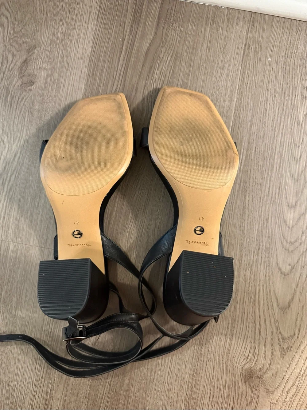 Minimalist Black Square-Toe Ankle-Strap Sandals